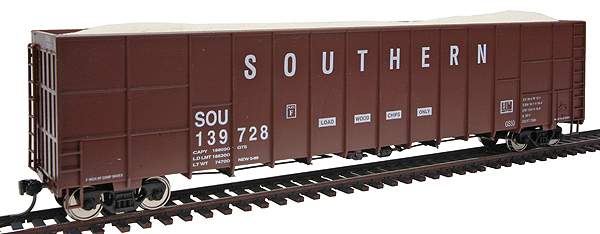 63' Woodchip Gondola Deep Ribbed End Dump -- Southern