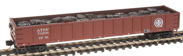 52' 6" Mill Gondola w/Load -- Atchison Topeka & Santa Fe