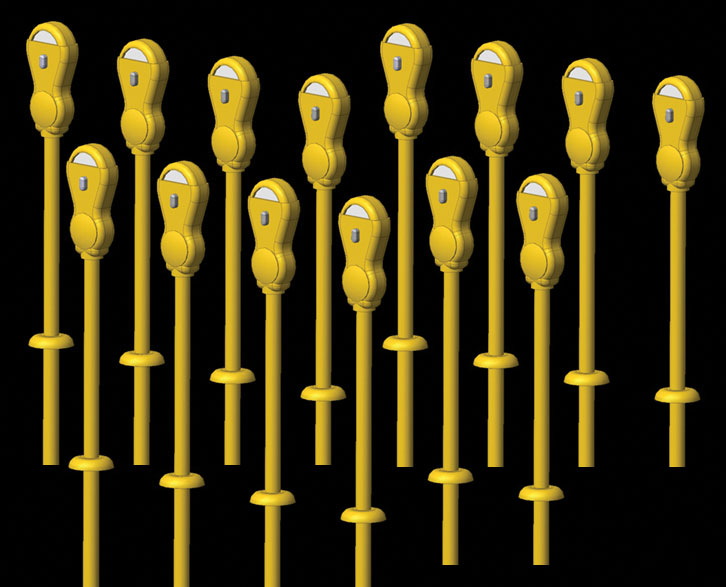 Parking Meters pkg(14) -- Yellow