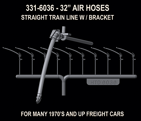 Brake Hose Set (Rubber) -- For Standard Freight Cars - 26" (1970s-Present)