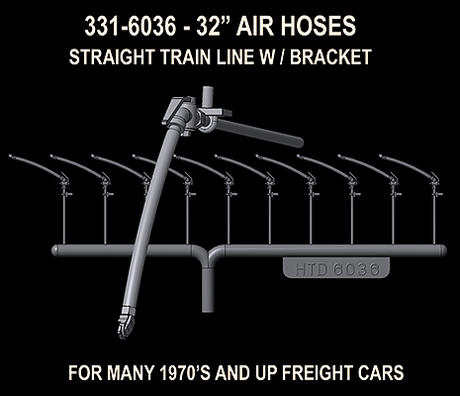 Brake Hose Set (Rubber) -- For Standard Freight Cars - 26" (1970s-Present)