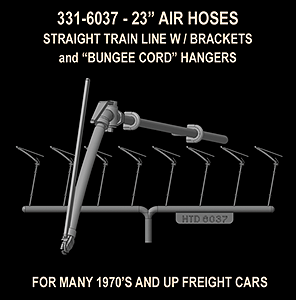 Brake Hose Set (Rubber) w/Support Strap -- For Modern Freight Cars
