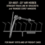 Brake Hose Set (Rubber) w/Support Strap -- For Modern Freight Cars