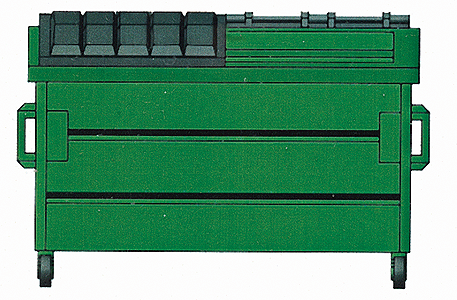 Trash/Recycling Dumpster -- Kit (green) pkg(3)