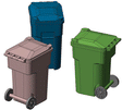 96-Gallon Wheeled Trash & Recycling Bin -- Kit - Green pkg(6)