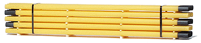 Freight Car Loads - Walthers Exclusive Models -- Banded Gas Pipe (yellow w/black ends) w/Wood Bracing - Fits 60' Flatcars