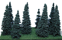 Assorted Pine Trees -- 4 to 7"  10.2 to 17.8cm pkg(12)