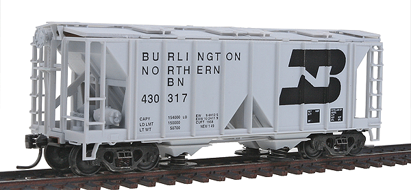 Bowser 70-Ton Deluxe 2-Bay Covered Hopper Track Cleaning Car -- Burlington Northern w/Kadee(R) Couplers