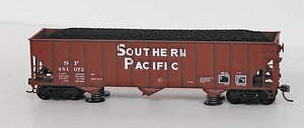 Deluxe Track Cleaning Car Bowser 100-Ton 45' 3-Bay Hopper w/Coal Load -- Southern Pacific