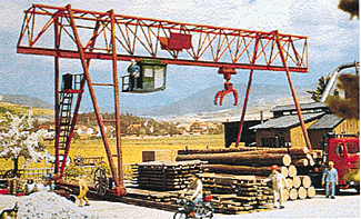 Crane w/Crates, Logs & Stacked Lumber