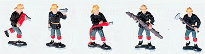 Firemen -- 3 w/Hose, 3 w/Ax