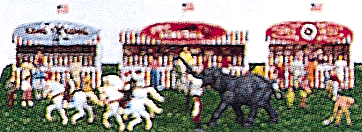 Concession Booths -- Set #2: King Kong Hoop Toss, Barney's Basketball Game and Spinning Wheel Gam