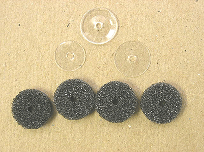 Extra Rusty Rails Painter Rollers -- For HO & N - 4 Pack - 3/32" x 1/2"dia-1