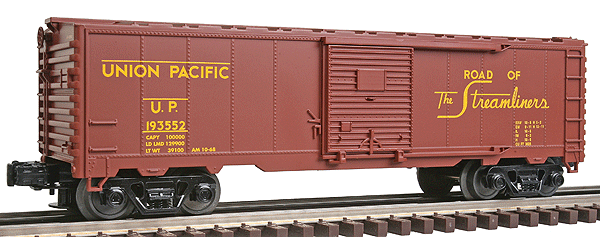 Industrial Rail(TM) 40' Single-Door Boxcar - 3-Rail - Ready to Run -- Union Pacific #193552 (brown)