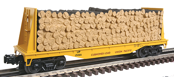 Bulkhead Flatcars with Pulpwood Load -- Union Pacific