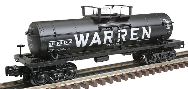 Industrial Rail(R) O-27 Tank Car, 3-Rail -- Warren (black, white)