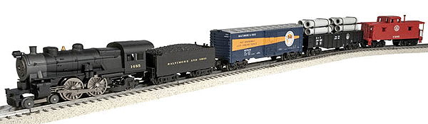 Industrial Rail(R) Steam Capitol Freight - 3-Rail -- Baltimore & Ohio 4-4-2 Steam Engine w/3 Cars, 40 x 60" Oval