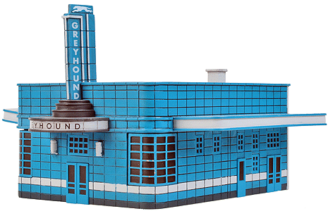 Greyhound Bus Station - Perma-Scene(TM) -- Assembled