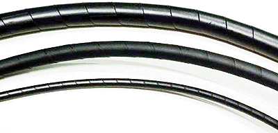 Wire Management Products - Spiral Wrap, Mixed Diameters -- Black Nylon, 1 Each Of 1/8" 1/4" 3/8" Inside Diameter x 3' Long pkg(3)