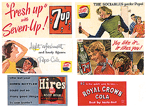 1930s-1960s Vintage Soft Drink Signs -- Set #1