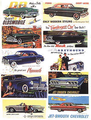 Billboard Signs -- 1940s-1960s Automobile Signs