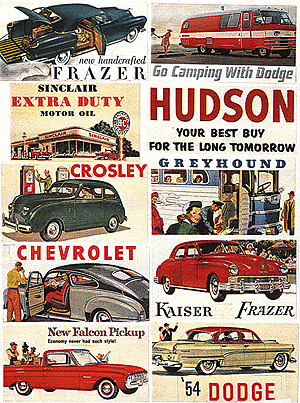 Billboard Signs -- Vintage Automobiles