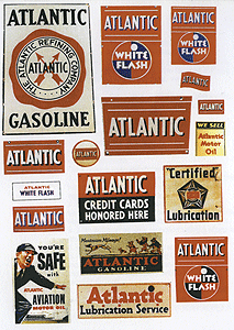 Vintage Gas Station Signs -- Atlantic 1930s-50s pkg(38)