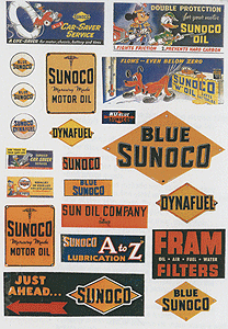 Vintage Gas Station Signs -- Sunoco 1940-50s pkg(42)