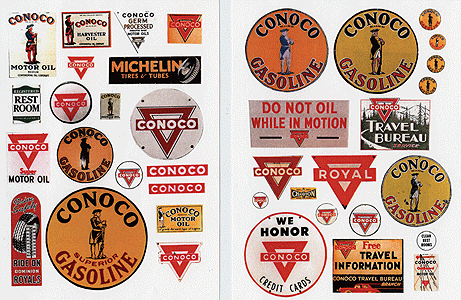 Vintage Gas Station Signs -- Conoco 1930-50s pkg(38)