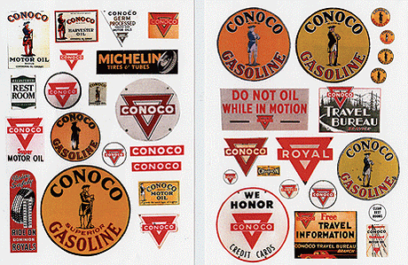 Vintage Gas Station Signs -- Conoco 1930-50s pkg(38)