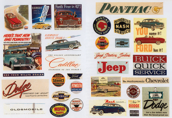1940s-1950s Vintage Auto Posters/Signs
