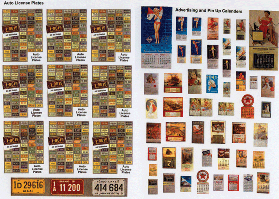 1940s-1950s Vintage Auto License Plates & Calendars pkg(49)