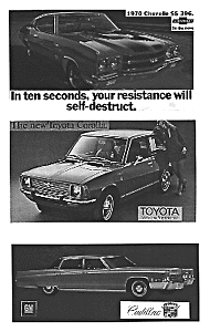 1970s Automobile Signs -- Set #1