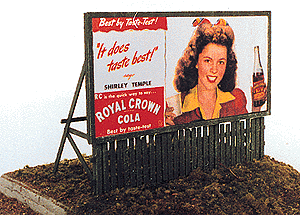 Fence Base Billboard -- Kit - 1940s-50s Movie Stars for RC Cola pkg(2)
