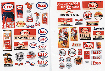 Vintage Gas Station Signs -- Esso 1940-50s pkg(52)