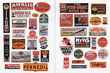Vintage Motor Oil Signs -- 1930-50s pkg(38)