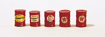 Gas Station Barrels pkg(5) -- Red