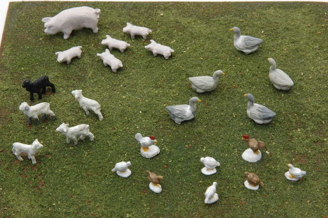 Farmyard Small Animals -- Unpainted Metal Castings 24 Pieces