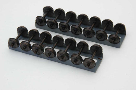 Wheel Cradles -- Unpainted Metal Castings - 2 Cradles and 14 Scale Wheelsets