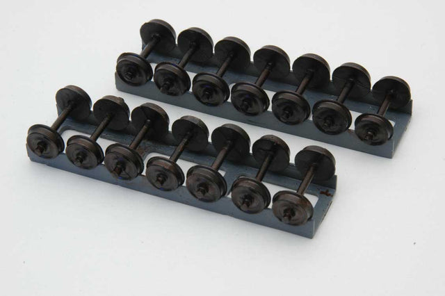 Wheel Cradles -- Unpainted Metal Castings - 2 Cradles and 14 Scale Wheelsets