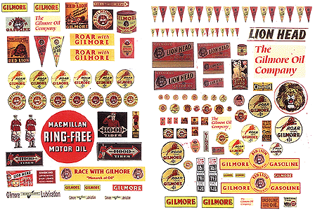 Signs -- Vintage Gilmore Gas Signs 1930s-40s pkg(107)