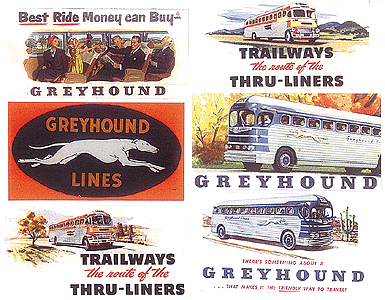 Billboard Signs -- Vintage Bus Billboard Signs 1950s pkg(6)