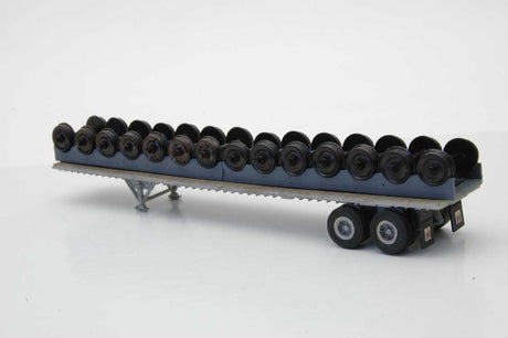 45' Flatbed Trailer with Wheel Cradle and Wheel Load -- Undecorated Kit
