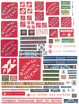 Posters/Signs Kits -- Railroad, Railway Express Agency & Depot Signs 1940s-1960s