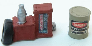 Custom Gas Station Junk Pile & Hazardous Material Barrel -- Set #1