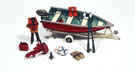 Deluxe Boat, Motor & Trailer - Kit -- w/Marine Accessories