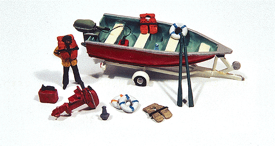 Deluxe Boat, Motor & Trailer - Kit -- w/Marine Accessories
