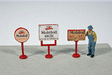 Vintage Gas Station Curb Signs -- Mobil pkg(3)