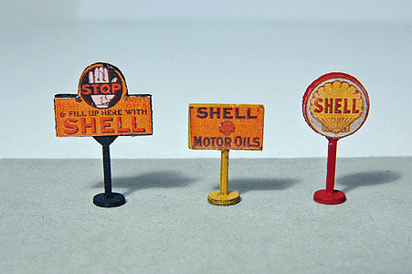 Vintage Gas Station Curb Signs -- Shell pkg(3)