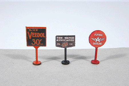 Vintage Gas Station Curb Signs -- Flying A pkg(3)